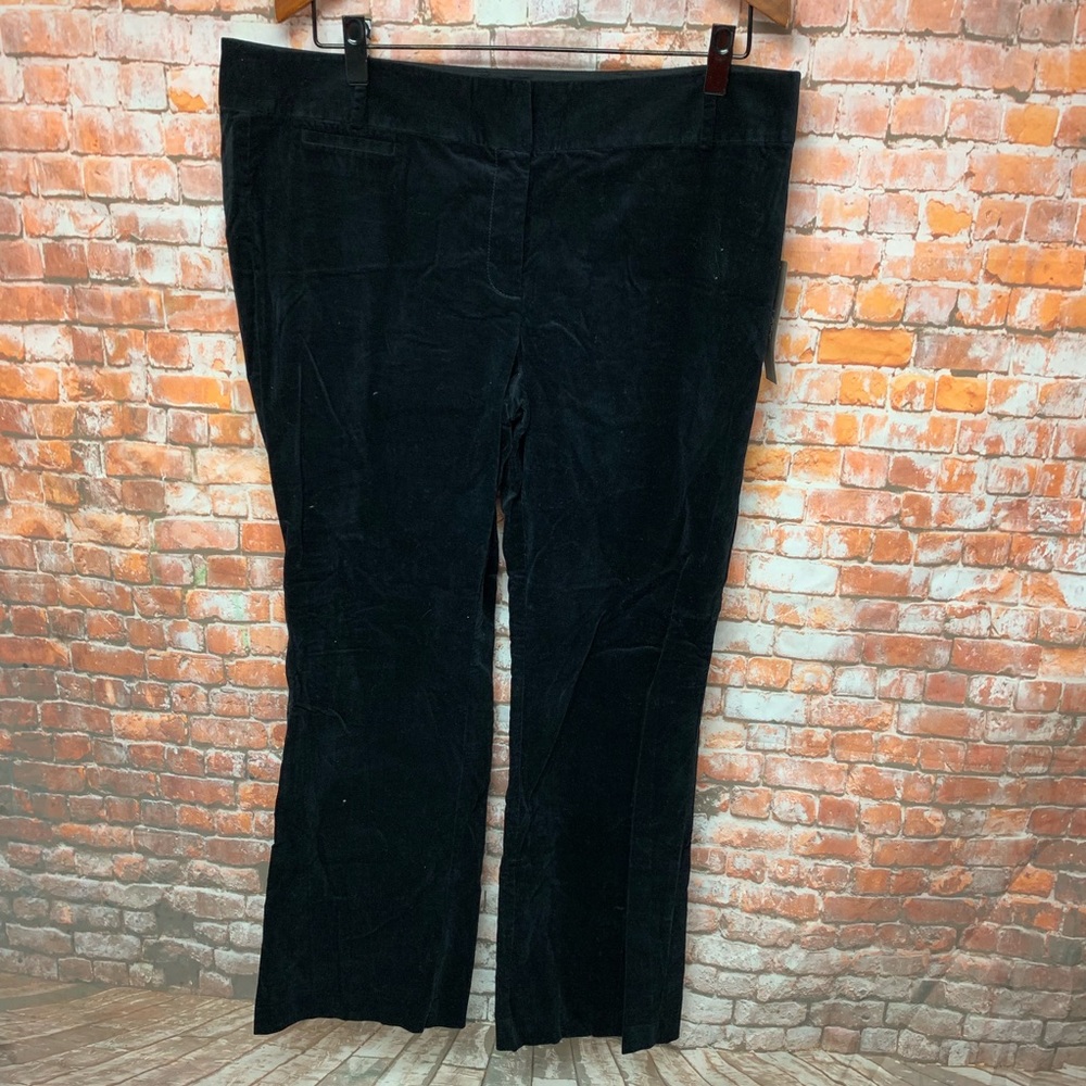 NWT Ann Taylor Loft 18 Women's Black Velvet Pants Marisa Fit Bootcut